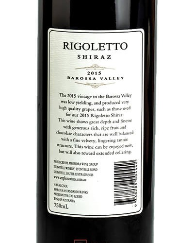 RIGOLETTO SHIRAZ BAROSSA 14.8% - 2015 