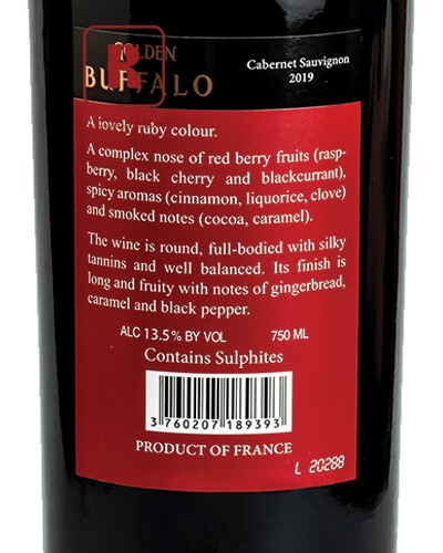 GOLDEN BUFFALO CABERNET SAUVIGNON 13.5% - 2019