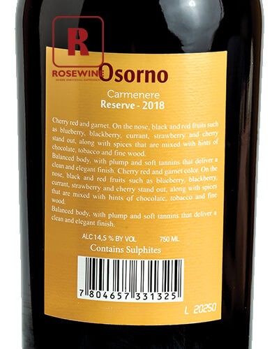 OSORNO PUERTO VARAS CABERNET SAUVIGNON 13.5% - 2018