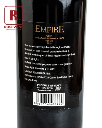 RƯỢU VANG EMPIRE NEGROAMARO SANGIOVESE 14.2 - 2018