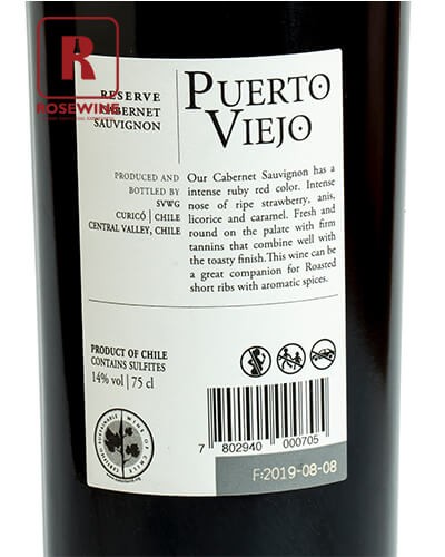 PUERTO VIEJO RESERVE CABERNET SAUVIGNON 14.5 - 2018