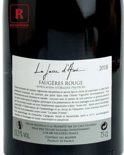 LA JASSE D'AIME FAUGÈRES ROUGE AOP 13,5% - 2018