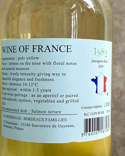 1982 SAUVIGNON FRANC 12.5 - 2019