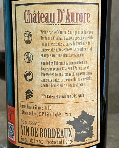 CHÂTEAU D'AURORE- BROWN 13.5% 